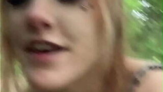 We got caught in the wood in as much as this babe begged for n speech shlong