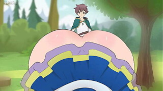 Aqua Wore a petticoat that was Likewise short to tempt Kazuma/Hentai/Cartoon/Parody/God&amp_apos_s Blessing On This Nice Wold !