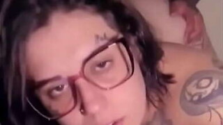 Geek lass in goggles fucking in doggystyle