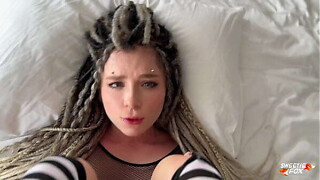 Nice-looking Informal Maiden with Dreadlocks and Piercings Deepthroats, Coarse Bonks and Cum Swallows