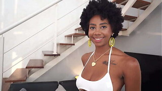 Flawless bust ebony, Ana Susage receives her arse &amp_ face hole drilled by white giant pecker (Anal, 0% pussy, unfathomable throat, spit, rim, IR -BW/WM) OB382